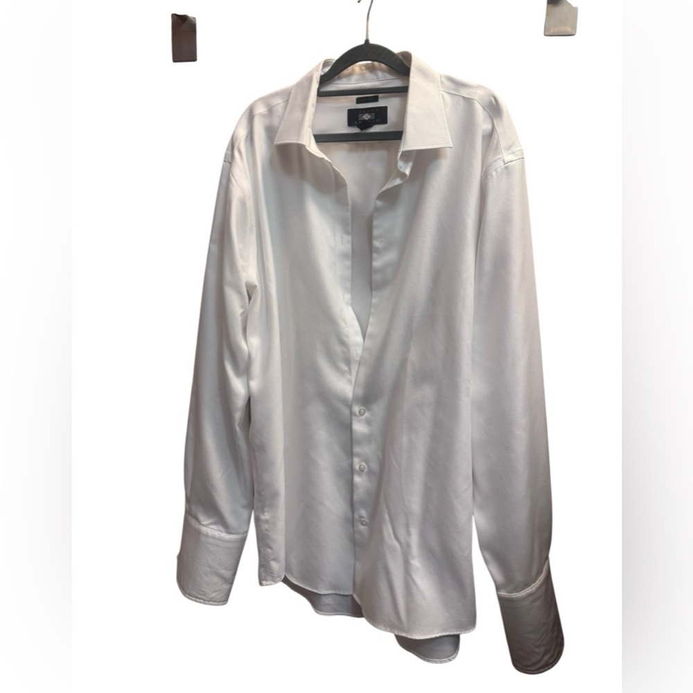 JOSEPH ABBOUD Egyptian Cotton White Tuxedo Tux Shirt SZ 36/37 Tall No Iron Event